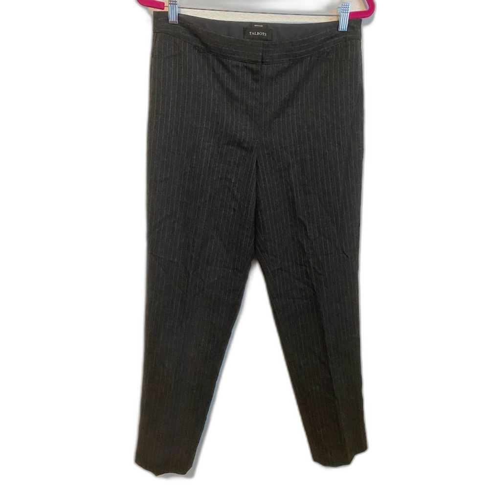 Talbots Women's Heritage Gray Pinstripe Wool Blend Pants